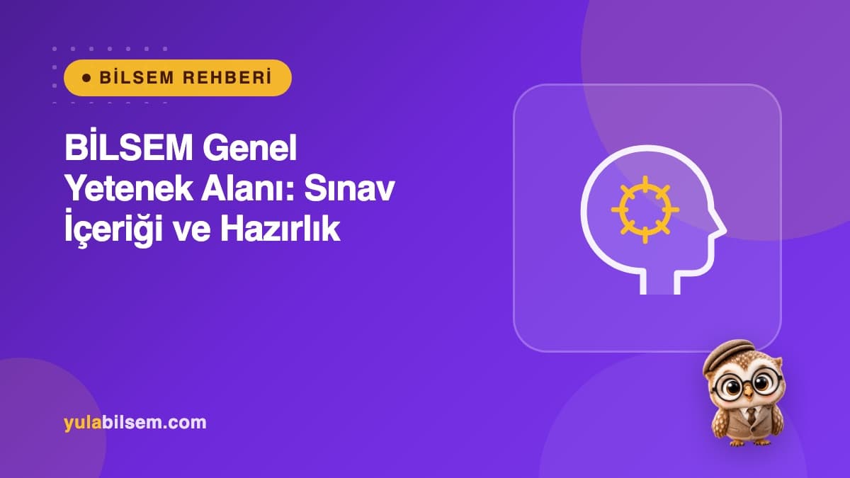 BİLSEM genel yetenek alanı rehberi kapak görseli — tablette görsel mantık sorusu çözen ilkokul öğrencisi