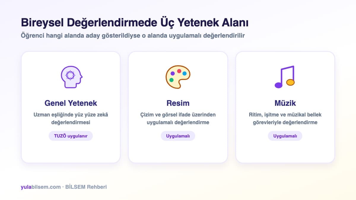BİLSEM bireysel değerlendirmede üç yetenek alanı
